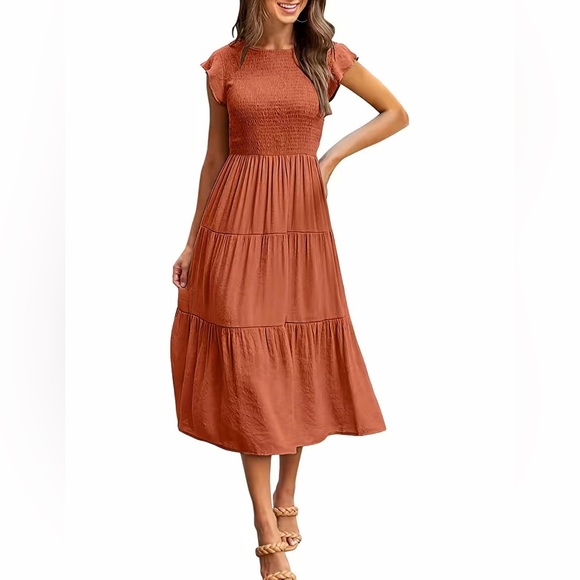 Brand new, never worn burnt orange Boho dress. - Picture 3 of 4